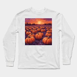 Halloween Pumpkin Patch at Dawn Long Sleeve T-Shirt